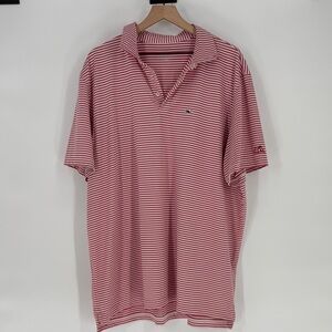 Vineyard Vines Men’s Red and White Striped Polo xxl monogrammed KLLM